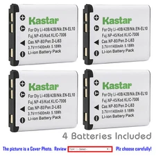 Kastar Battery for Olym LI-42B Nik EL10 Kod K7006 Fuji NP45 Cas NP80 Pen DLi 63