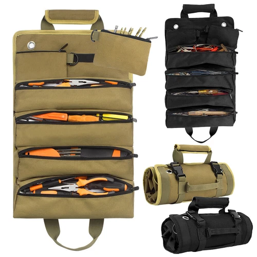 Roll Up Tool Bag Oxford Cloth Heavy Duty Tool Roll Up Pouch Large Capacity - Picture 1 of 10