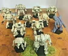 Battletech Miniatures - Build a Clan Star 5 minis  hex bases 