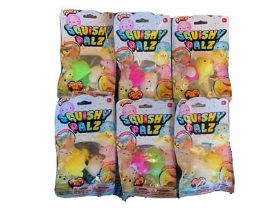 6 packs Squishy Palz, 2 pieces per pack. Variety Of Animals And