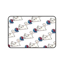 Cat Yarn Desk Mat, Cute Playful Cat Lover Mouse Pad, Office Desk Accessory