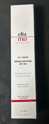 Elta MD UV Sheer Broad Spectrum SPF 50+ 3oz  Brand New, Fresh  Expires: 9/2025