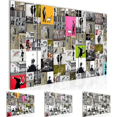 Bilder Set XXL Collage Banksy  Wohnzimmer Flur Wandbilder