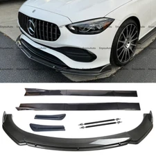 For Mercedes-Benz CLA200 CLA250 Front Bumper Lip 86" Side Skirt Carbon Fiber 