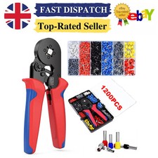 1200pcs Cable Wire Electrical Terminals Ferrule Crimper Plier Crimping Tool Kit