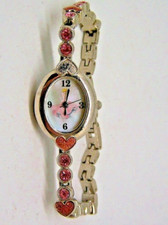 WATCH, DISNEY, PRINCESS, BEADS, HEARTS, SILVER, OVAL, COSTUME, VALENTINE GIFT