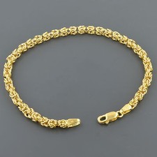 10K YELLOW GOLD 3.6MM WIDE SQUARE BYZANTINE 7...