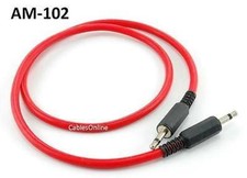 2ft 3.5mm Mono Audio Male to Male Ultra Flex Red Cable - CablesOnline AM-102