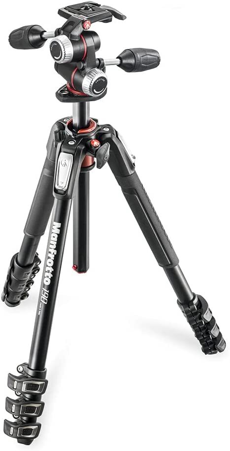 MANFROTTO Professional Tripod 190 Series Aluminum 4 steps + RC2
