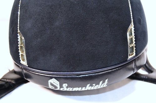 SAMSHIELD 2.0 PREMIUM HELM 300 SWAROVSKI ORIGINAL BLAU ALCANTARA MEDIUM 57cm - Bild 5 von 13