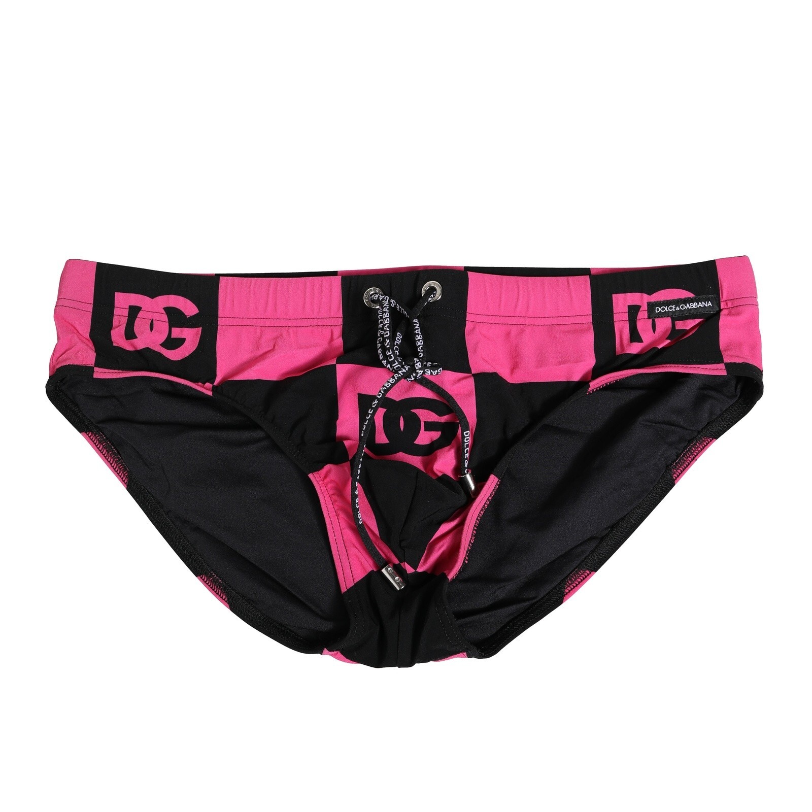DOLCE - GABBANA Swimwear Black Pink Nylon Logo Beachwear Brief IT3 US XS 450usd 45190₽