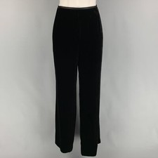 ARMANI COLLEZIONI Size 8 Black Velvet Wide Leg Dress Pants