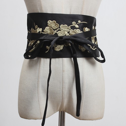 Cintura Satinata Giapponese Kimono Seta Yukata Corsetto Ricamato Cintura Vita - Foto 5 di 12