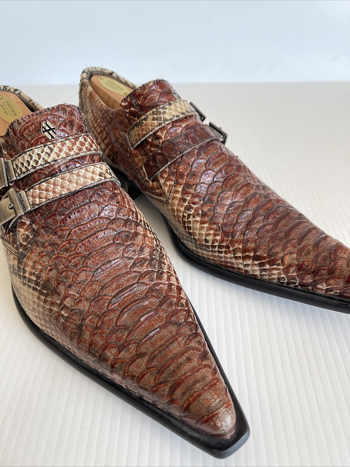 New Rock Embossed Python Snakeskin Leather Shoe w… - image 8