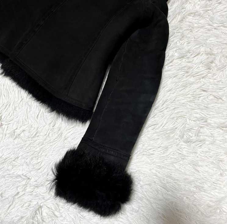 BURBERRY London Shearling Leather Fur Jacket Size 10 Rare image 7