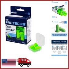 Foam Ear Plugs 10 Pair Green for Sleeping, Travel, Concerts, Noise Cancelling