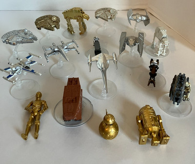 2016-17 Mattel Hot Wheels Star Wars Figurine Lot & Hasbro Total 17 Pieces