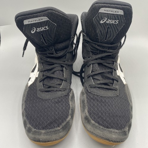ASICS Matflex Wrestling Shoes Mens 12 Black White Gum Bottom F460823 - Picture 2 of 13