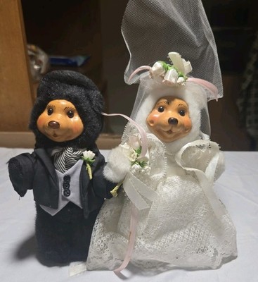 Pair of Vintage Robert Raikes Bride and Groom Bears 