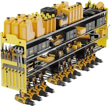 Power Tool Organizer Wall Mount W 12-Drill Holders 800Lbs Load Heavy Duty Metal