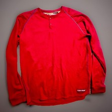 Realtree Mens Long Sleeves Henley Shirt Size XL Red Camping Hunting Pullover