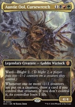 Magic/MTG Auntie Ool, Cursewretch ECC-2 Mythic Deutsch Neu Foil