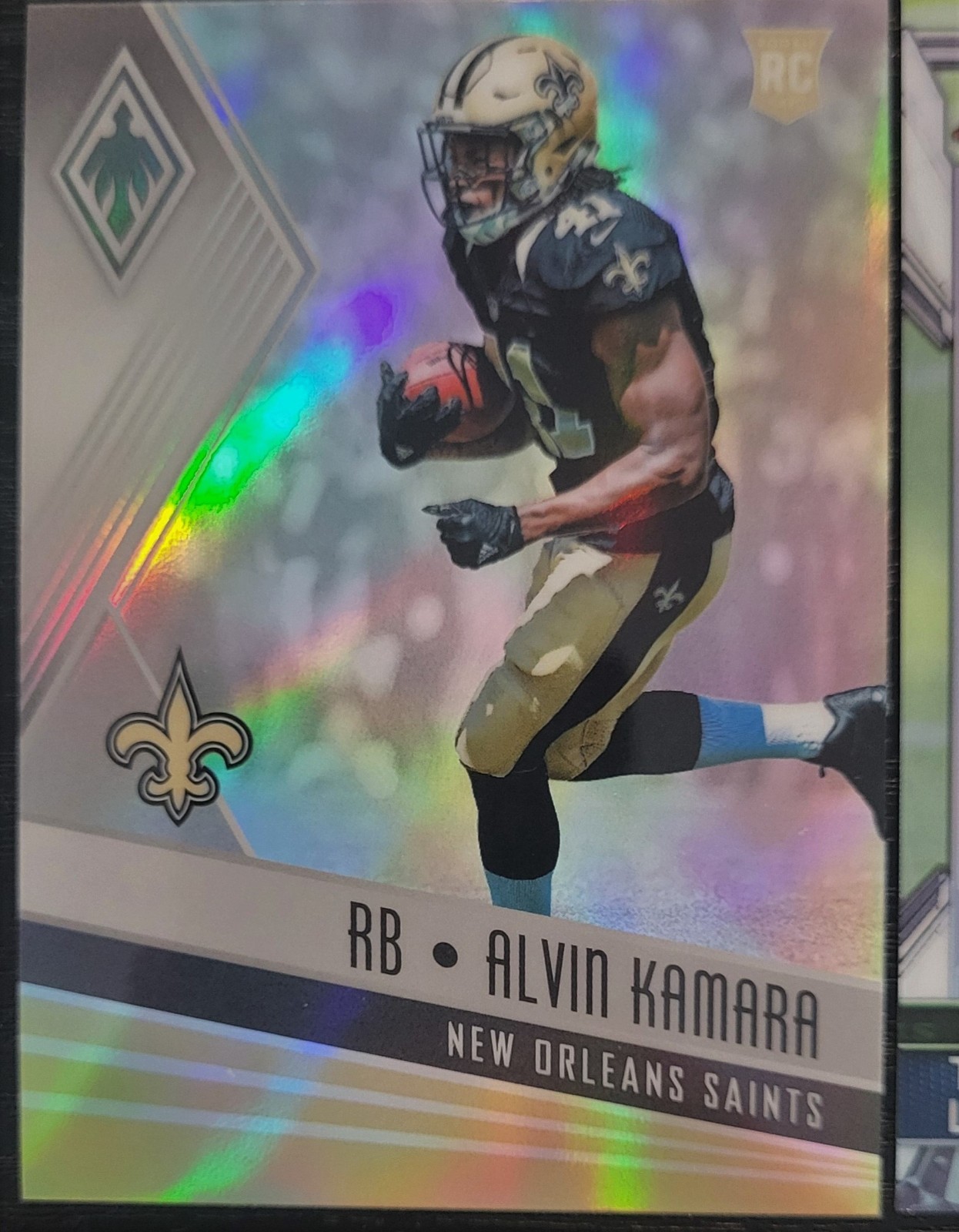 (02) 2017 Panini Phoenix Alvin Kamara Silver PRIZM Rookie RC w/ Tyler Lockhart