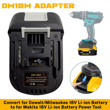 NEW DM18M Battery Convertor Adapter for Milwaukee 18V for Dewalt 20V Battery Con