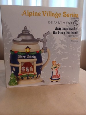 Department 56 Alpine Village Christmas Market The Bier Stein Booth (BOOTH ONLY)