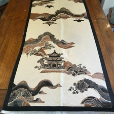 Japanese OHI Shaw or scarf cashmere 26x48 beatiful scene pattern