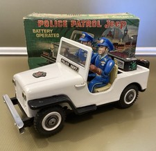 TN NOMURA Japan Police Patrol Jeep + OVP 60er Jahre Blechspielzeug