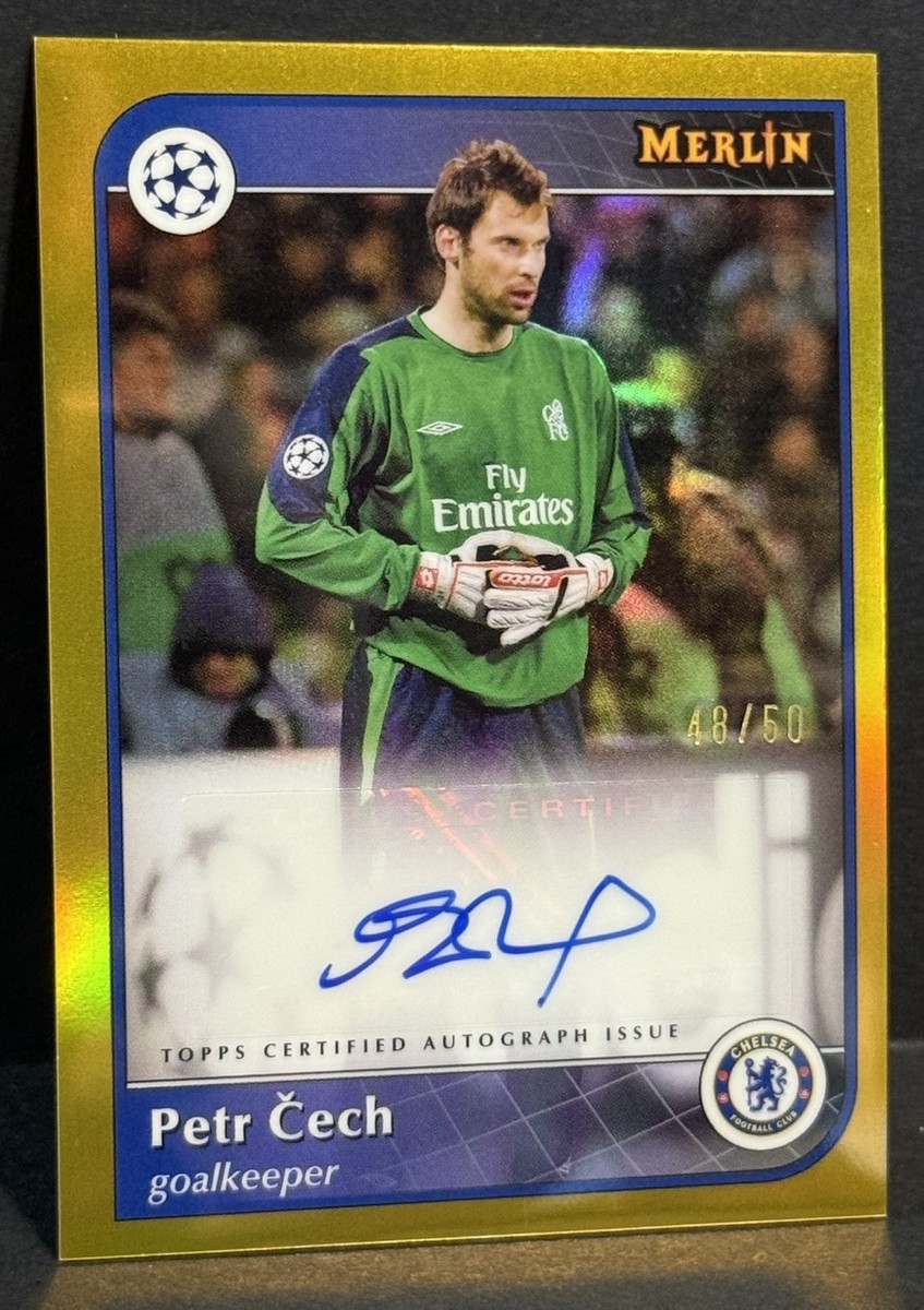 2024-25 Topps Merlin UCC Chelsea Legend Petr Cech Auto Gold
