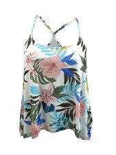 Coco Reef Women's Palm-Print Mesh-Overlay Tankini Top 32C, Multi 