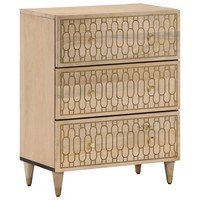 Beistellschrank Massivholz Mango 60X33X75 Cm Nachttisch Schlafzimmer
