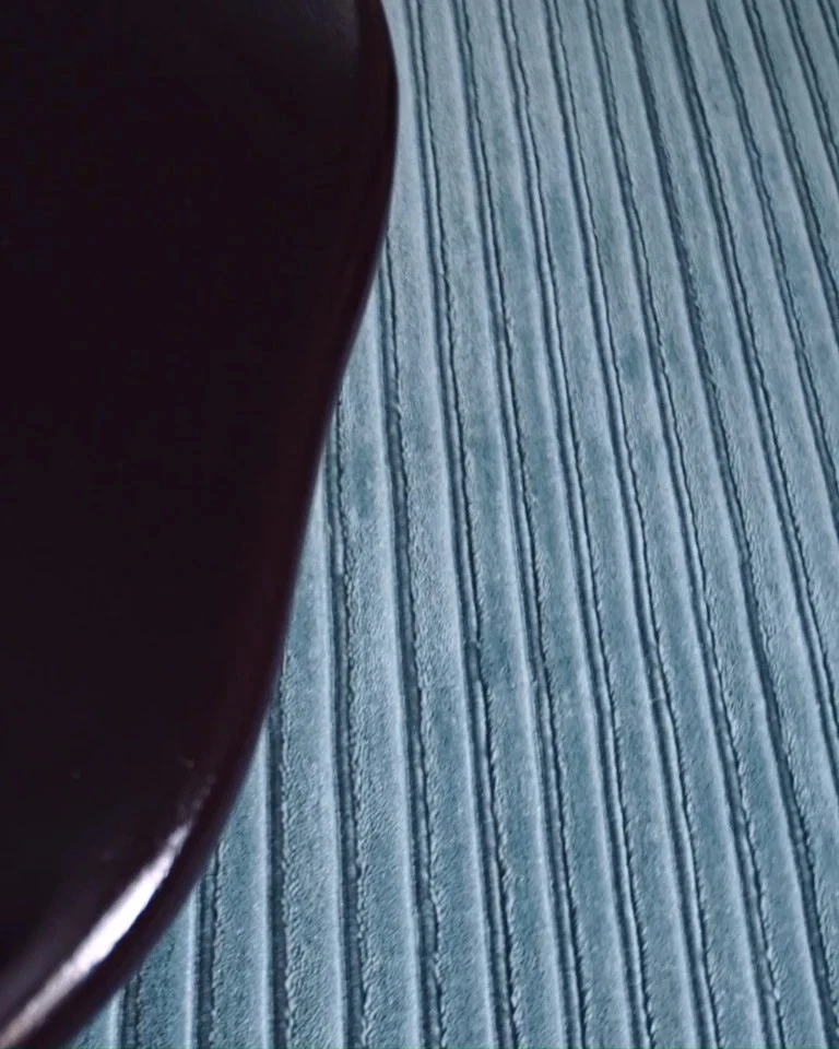 Alfombra de lana acolchada a mano 9x12 pies - Nudos nórdicos azul cielo a rayas alfombra de lana 8x10 Foto 2 de 4