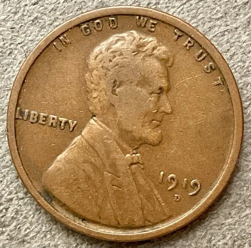 1919-D  Lincoln Wheat Cent - [F] Fine - Better Grade ~ B565