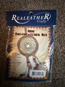 Realeather Crafting Kit Mini Dreamcatcher 3”. New
