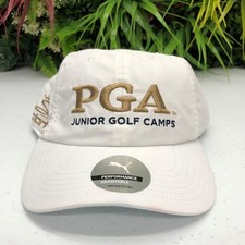 Puma PGA Junior Golf Camps Hat Cap Strap Back Youth One Size White DryCELL