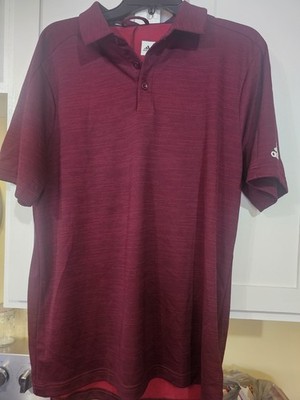 adidas Performance Men's Burgundy Polo Shirt Collared Short Sleeve