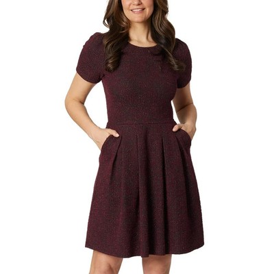 Draper James Women's Knit Dress Dark Red/Silver Dots Size Large Beautiful
