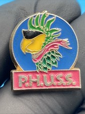 Vintage P.H.U.S.S. Parrot Head Pin Enamel Sunglasses Bird Jimmy Buffett RI