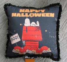Peanuts Snoopy Halloween Pillow Boo Sign 'Happy Halloween' 16"x16" New 2024