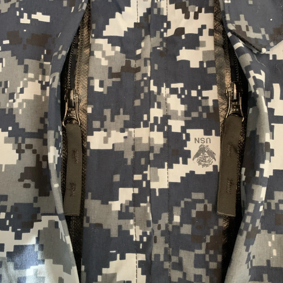 Parka de la Marina de los Estados Unidos Uniforme de Trabajo SEAL Digital Blueberry Camo ~ Gore-Tex Impermeable Foto 3 de 4