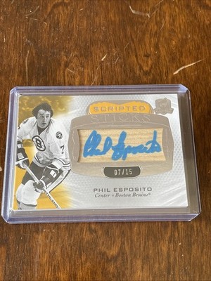 2021-22 Phil Esposito /15 The Cup Scripted Sticks #SS-PE Boston *jersey Match*