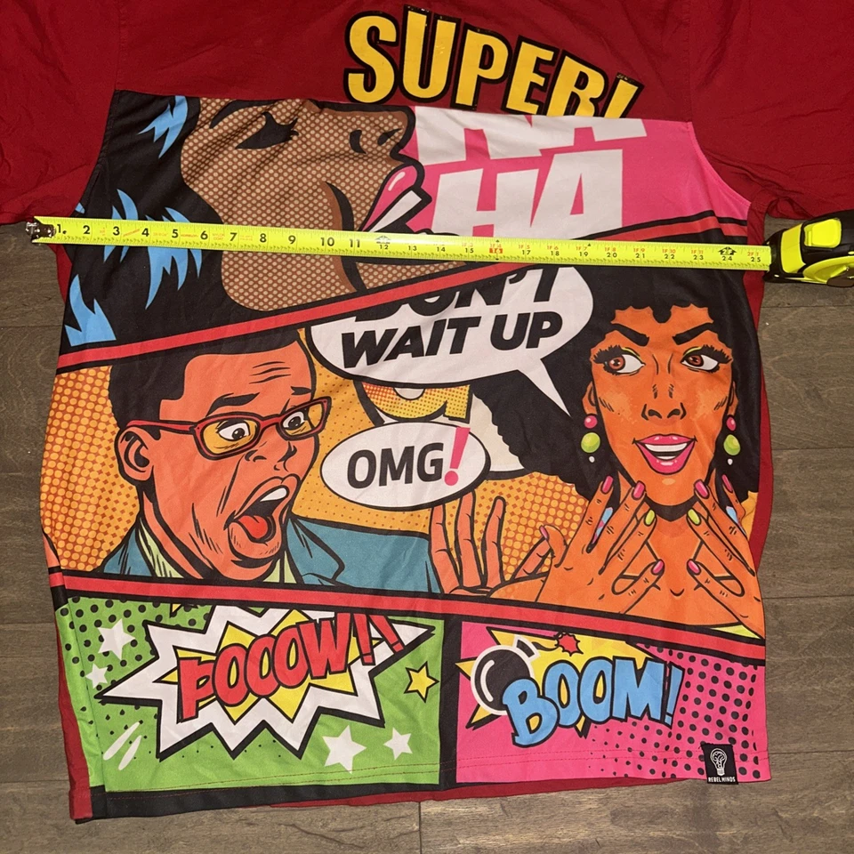 Camiseta Rebel Minds Unisex 4xl Roja Manga Corta Gráfica Y2k Arte Pop Grande Alta Foto 2 de 4