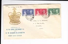 KAPPYS  HONG KONG 1937 CORONATION FIRST DAY COVER SENT TO SHANGHAI  J147
