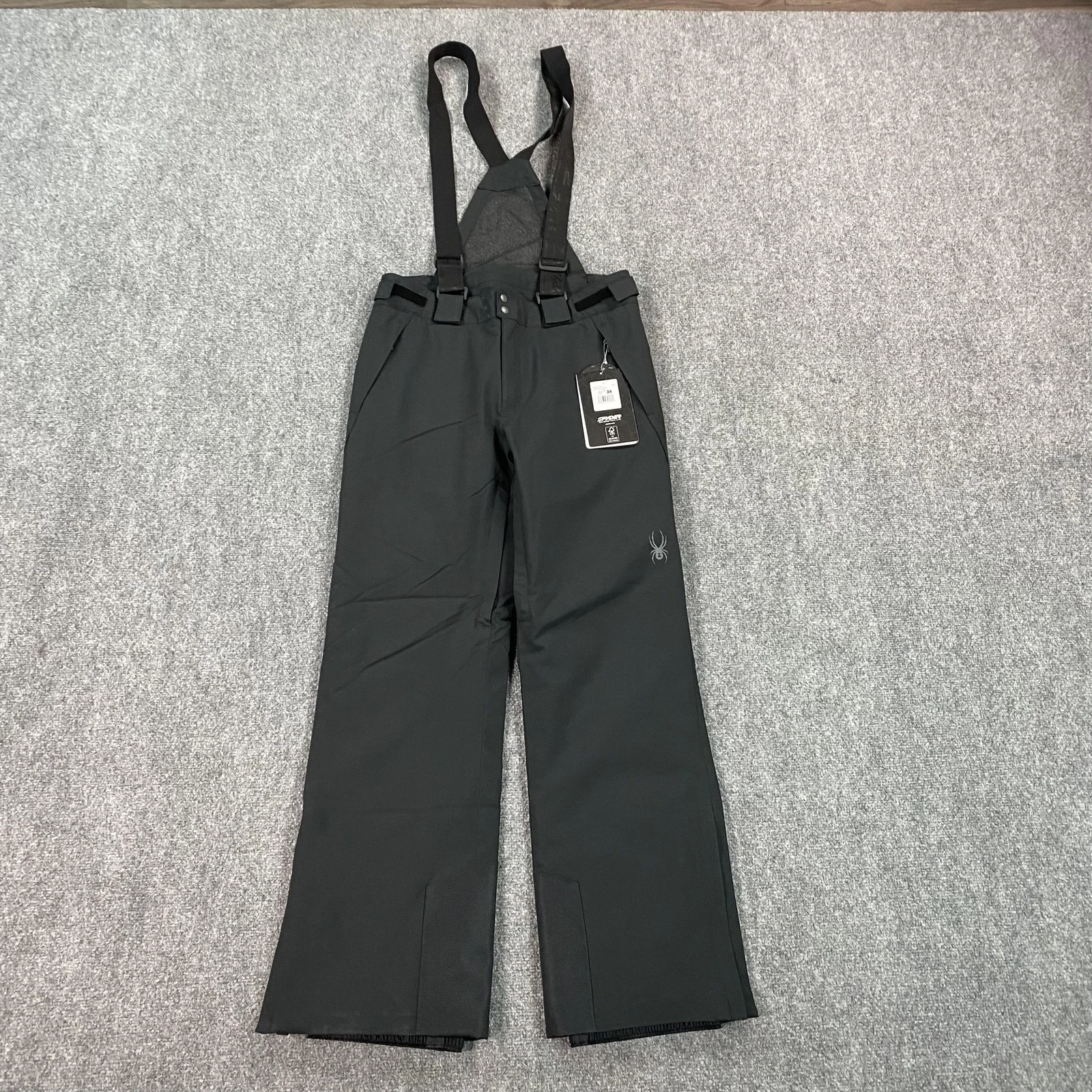 Spyder Bib Mens Medium Black EXO Shield Ski Snow Pants Insulated Waterproof