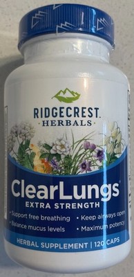 Ridgecrest Herbals Clear Lungs Extra Strength   120 Caps   Expires 2028 OR 2029