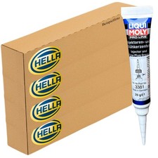 4x HELLA Glühkerzen + LIQUI MOLY Fett für BMW 3 E46 5 E39 X5 E53 2.0D 2.5D 3.0D