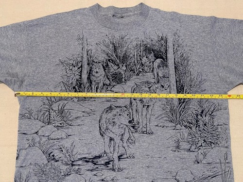 Vintage Wolf Pack Print T Shirt Adult XL Single Stitch AOP Copper Harbor MI - Picture 11 of 19